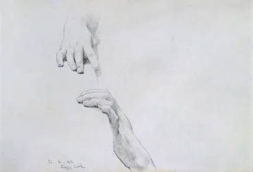Study of hands for Under the Roof of Blue Ionian Weather